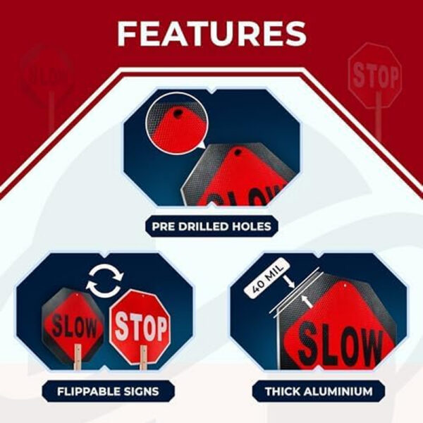 Stop Slow Sign with Handle