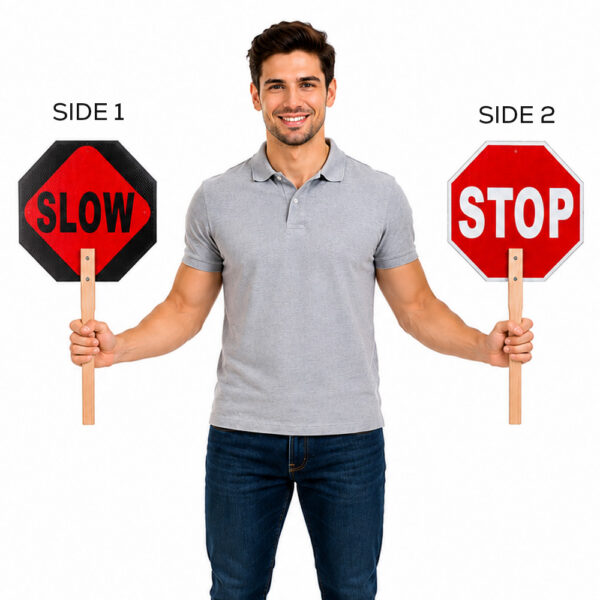 Stop Slow Sign with Handle